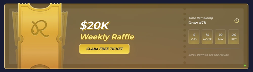 Rainbet weekly raffle promotion